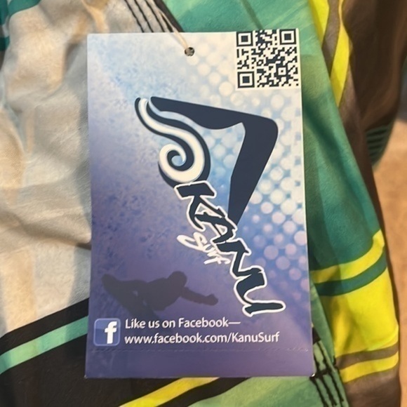 NWT - Kanu Surf Echelon men’s  Swim Trunks Avalon Black/Green,Large - Picture 3 of 4